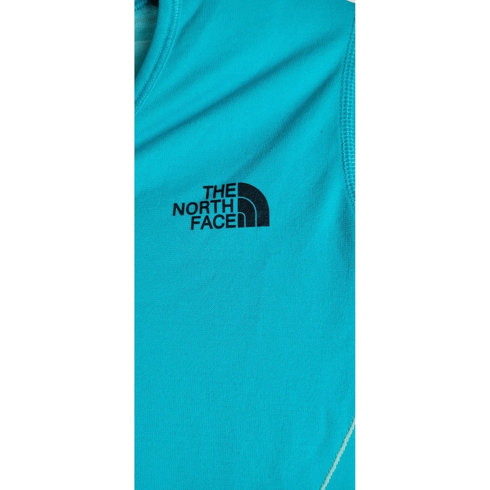 The North Face T-Shirt Women S Teal V-Neck Short Sleeve Athletic Tee Top - Picture 2 of 6